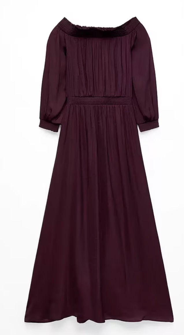 Vestido Oysho Talla M Morado Largo