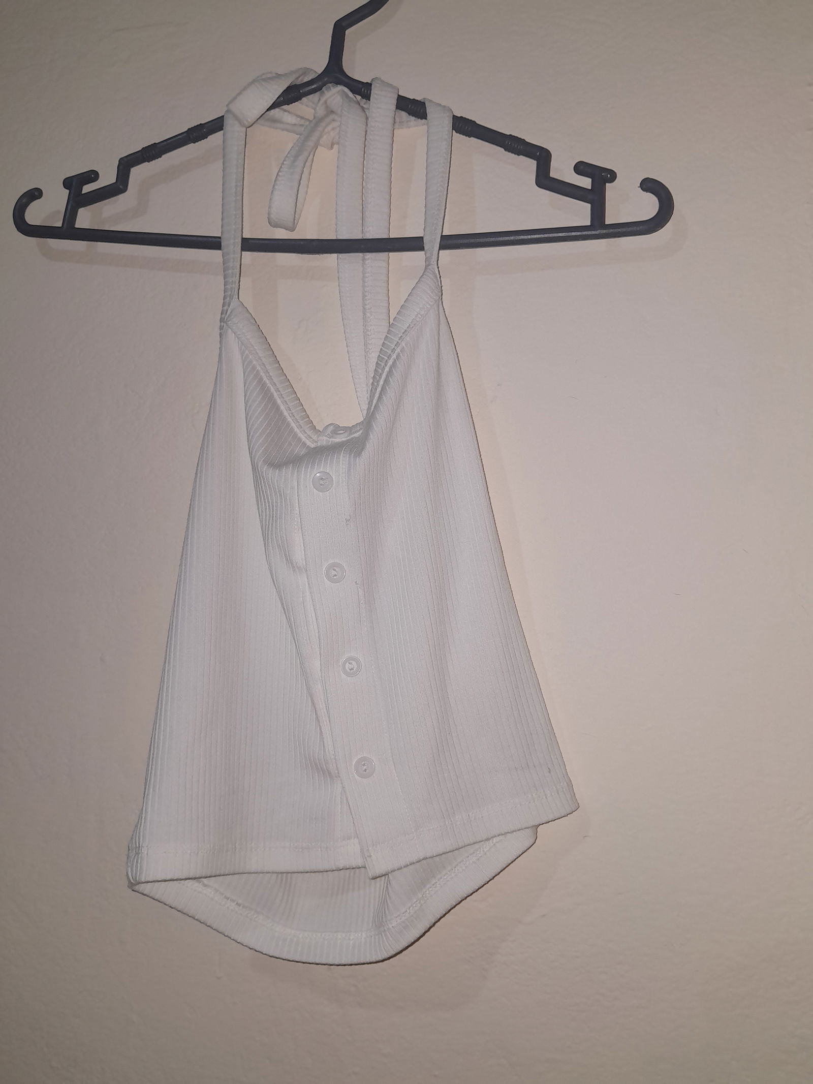 Top Halter Blanco Canalé
