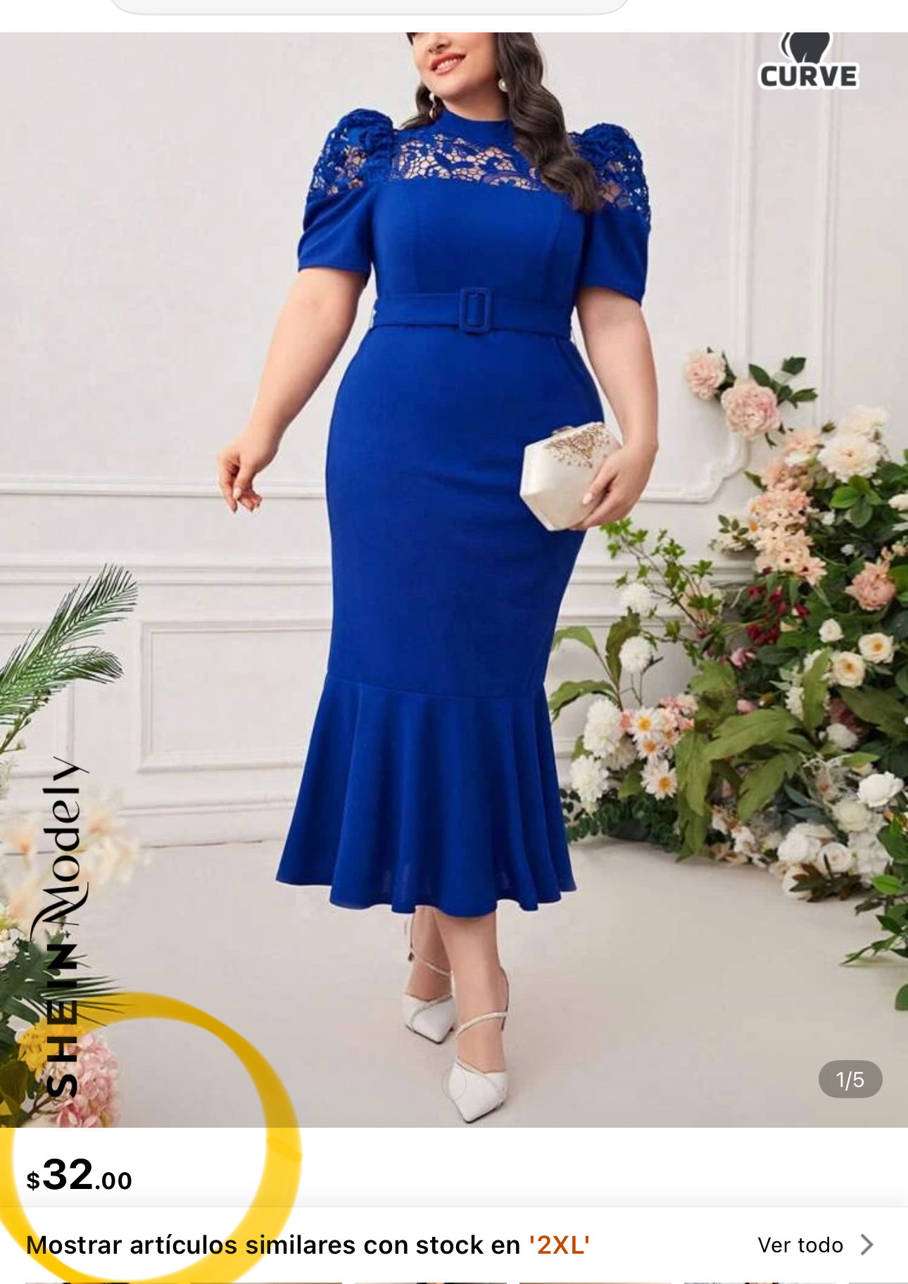 Vestido  azul real Shein talla 2XL